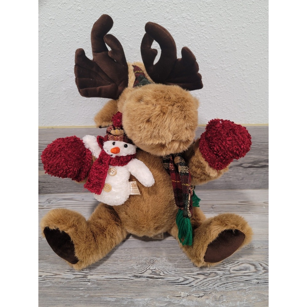 Vintage 16in Dan Dee christmas Moose plush toy holiday choice 2000-2002